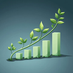 Eco-Friendly Financial Growth Chart made with generative AI
