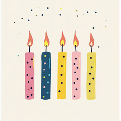 birthday candles and confetti made with generative AI