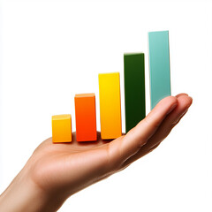 Hand Holding Rising Bar Graph Representing Growth and Success made with generative AI