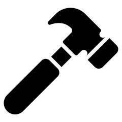 Hammer Icon, Glyph style icon vector illustration, Suitable for website, mobile app, print, presentation, infographic and any other project.