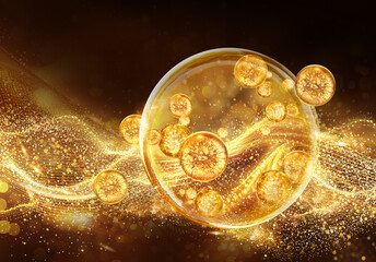 gold molecule background