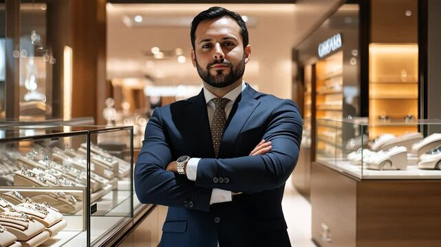 Businessman in a jewelry store