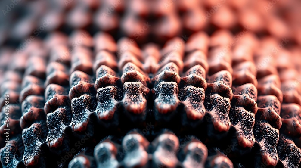 Poster intricate cellular structure showing depth with a repetitive organic pattern