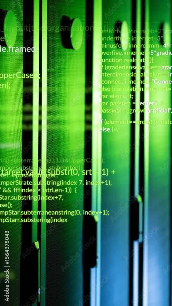 Poster animation of data processing over computer servers