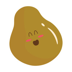 Cute Cartoon Potato Character with Happy Expression Illustration