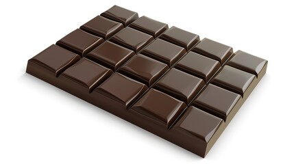 A dark chocolate bar stands alone on a pristine white background, creating a simple yet enticing food - related scene that highlights the rich color and smooth texture of the chocolate bar.