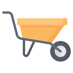 Wheelbarrow Icon, Flat style icon vector illustration, Suitable for website, mobile app, print, presentation, infographic and any other project.