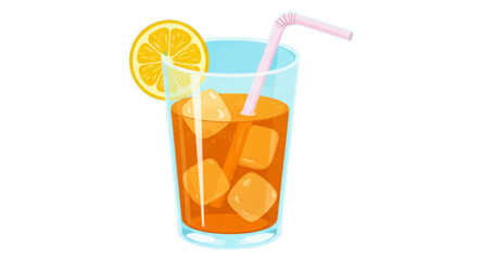 glass of orange juice with straw