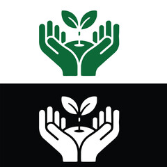 hands holding green tree