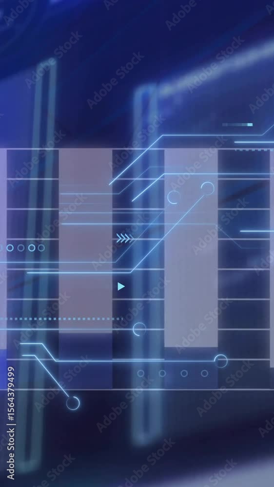 Poster animation of graph over network and professing data