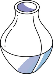 A stylized illustration of a pink and blue gradient colored vase art