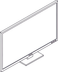 Isometric illustration of a flat screen monitor on a white background