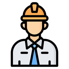 Engineer Icon, Filled Line style icon vector illustration, Suitable for website, mobile app, print, presentation, infographic and any other project.