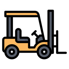 Forklift Icon, Filled Line style icon vector illustration, Suitable for website, mobile app, print, presentation, infographic and any other project.