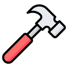 Hammer Icon, Filled Line style icon vector illustration, Suitable for website, mobile app, print, presentation, infographic and any other project.