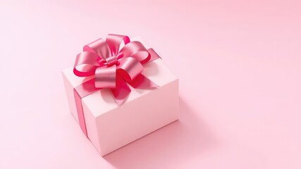 Pastel Box Wrapped in Ribbon A Delightful Gift for Celebrations and Special Occasions on a Soft, Light Colored Surface