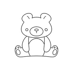 A cute teddy bear is sitting on a white background