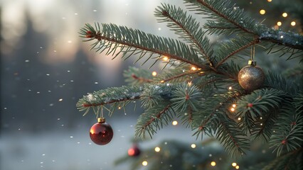 A Christmas tree decorated with ornaments and festive holiday decorations