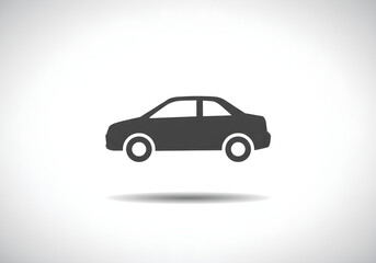 Obraz premium Car Icon Isolated on White Background | Simple Automotive Silhouette for Transportation and Vehicle Concepts