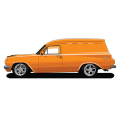 vintage wagon car transportation vector art