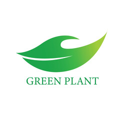 green leaf logo template vector art