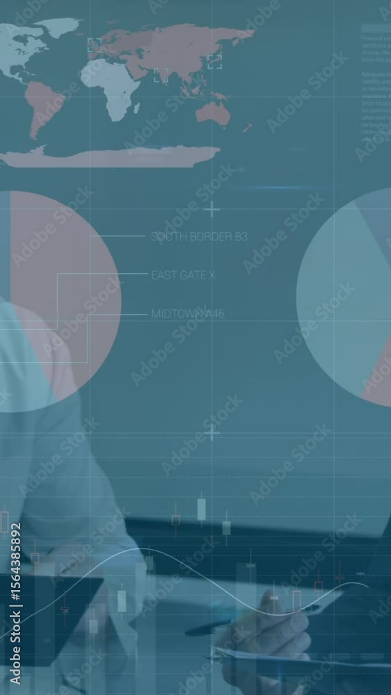 Poster animation of data processing over diverse group of doctors
