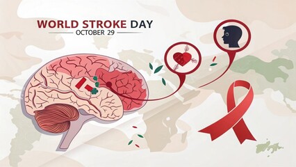 Fototapeta premium World Stroke Day Raise Awareness and Promote Prevention