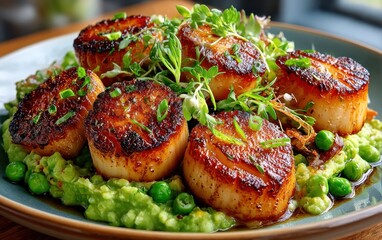 Scrumptious scallops and pur?e