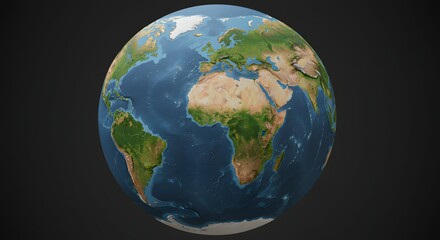 Detailed Global Map of Earth's Continents and Oceans