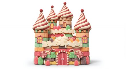 Colorful candy castle illustration