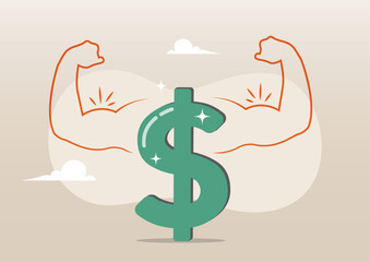 A large, vibrant green dollar sign at its center
