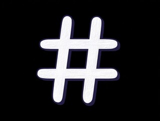 Fototapeta premium stylish minimalist hashtag icon: perfect flat outline design for centered social media posts, ideal for sport interior posters or modern digital marketing graphics!