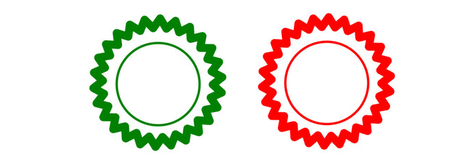 Red and Green Circular Logo Vector Set – Minimal Round Badge Icons for Backgrounds and UI Design