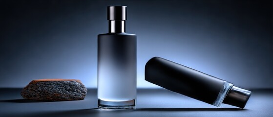 Fototapeta premium Perfume bottles on a dark surface