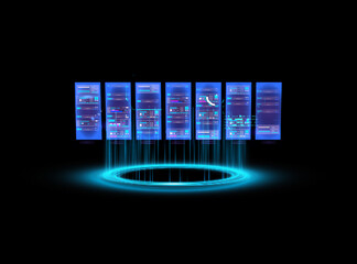 Abstract technology innovation communication concept digital blue design background. Vector illustration