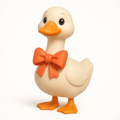cute duck 3D isolated on translucent