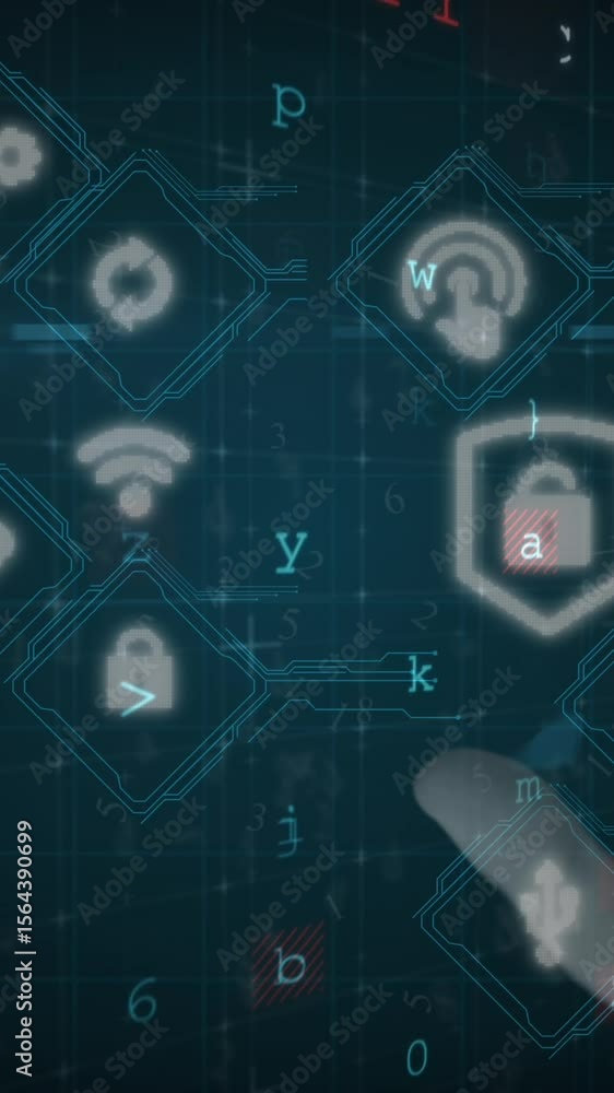 Poster Animation of data processing over hand