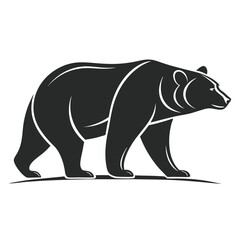 Fototapeta premium Black Bear Silhouette Minimalist Walking Animal Graphic
