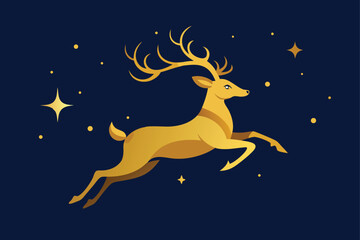 christmas deer on a blue background