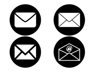 Email icon set in white on black background