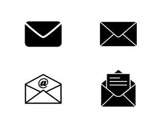 Email Icons Communication Symbols Black and White