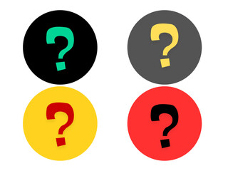 Question Mark Icon Set Colorful Mystery Concept