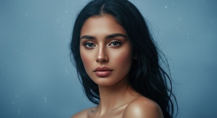 Woman with smooth skin, looking directly at camera