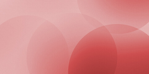 On a gradient background from light pink to deep red, translucent circles are stacked and blended....
