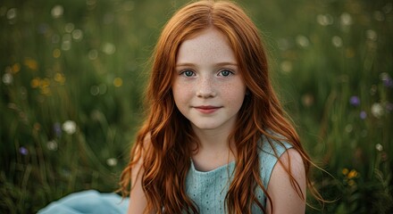 Young girl,  natural setting,  smiles