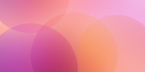 With a gradient from pink - purple to orange - yellow as the base, multiple translucent circles are...