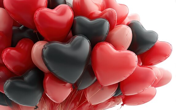 Heart-shaped balloons in red and black (1)