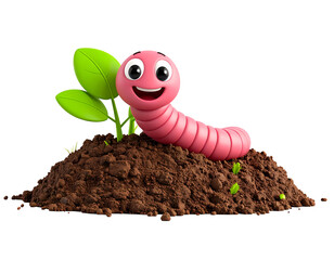 Happy Worm 3D Illustration