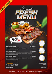 Special delicious food menu social media banner post template 6