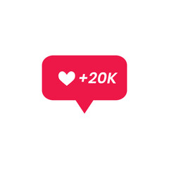 Social Media Like Notification Icon +20K – Social App Love Symbol